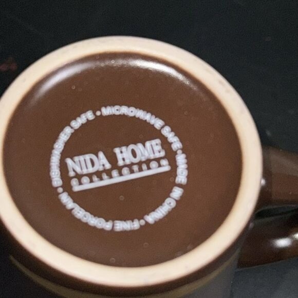 Brown Nida Home Coffee Mug 12 Oz - Espresso Mocha Latte Design - Picture 4 of 6
